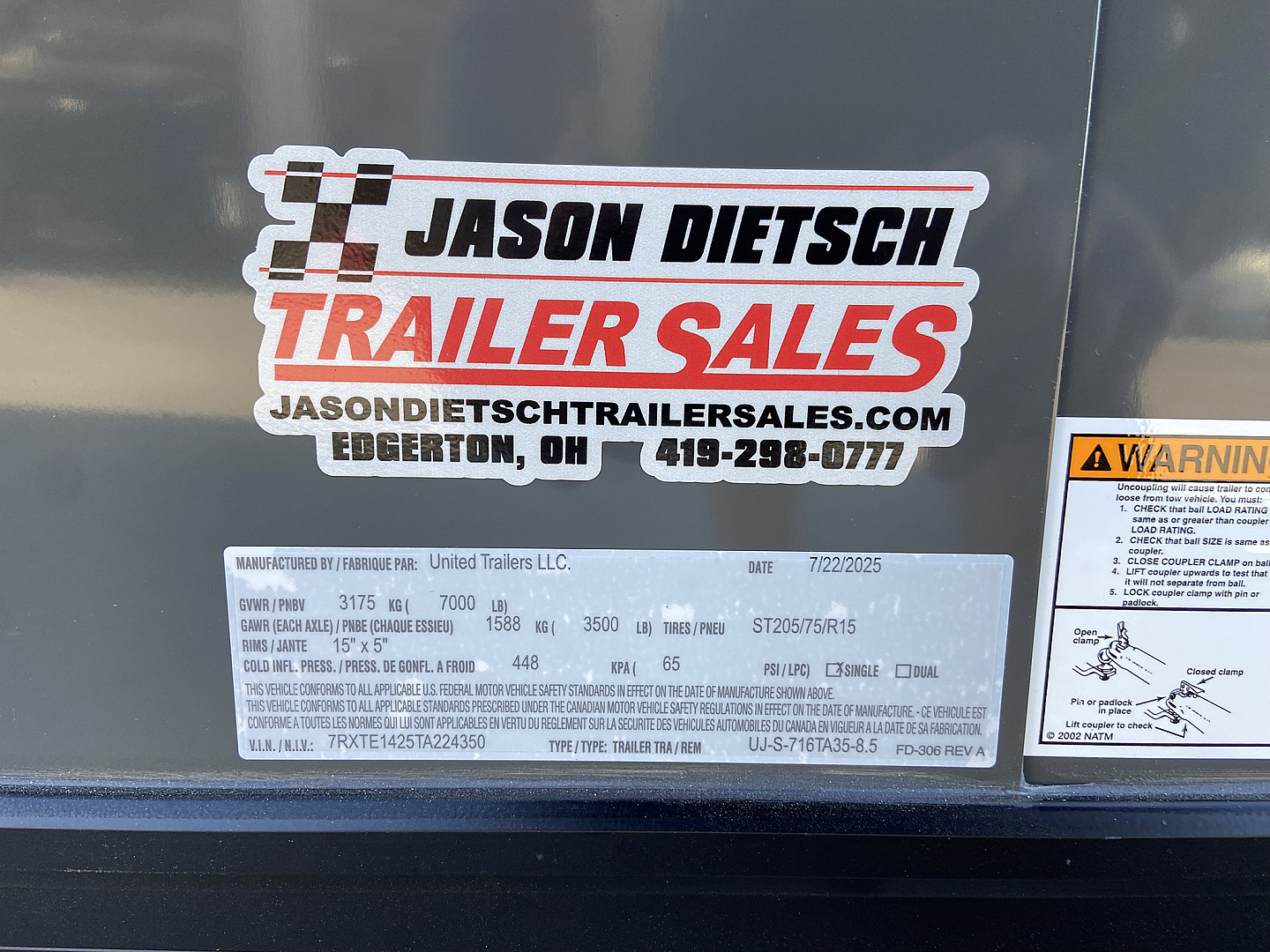 New United 16' Enclosed Cargo Trailer