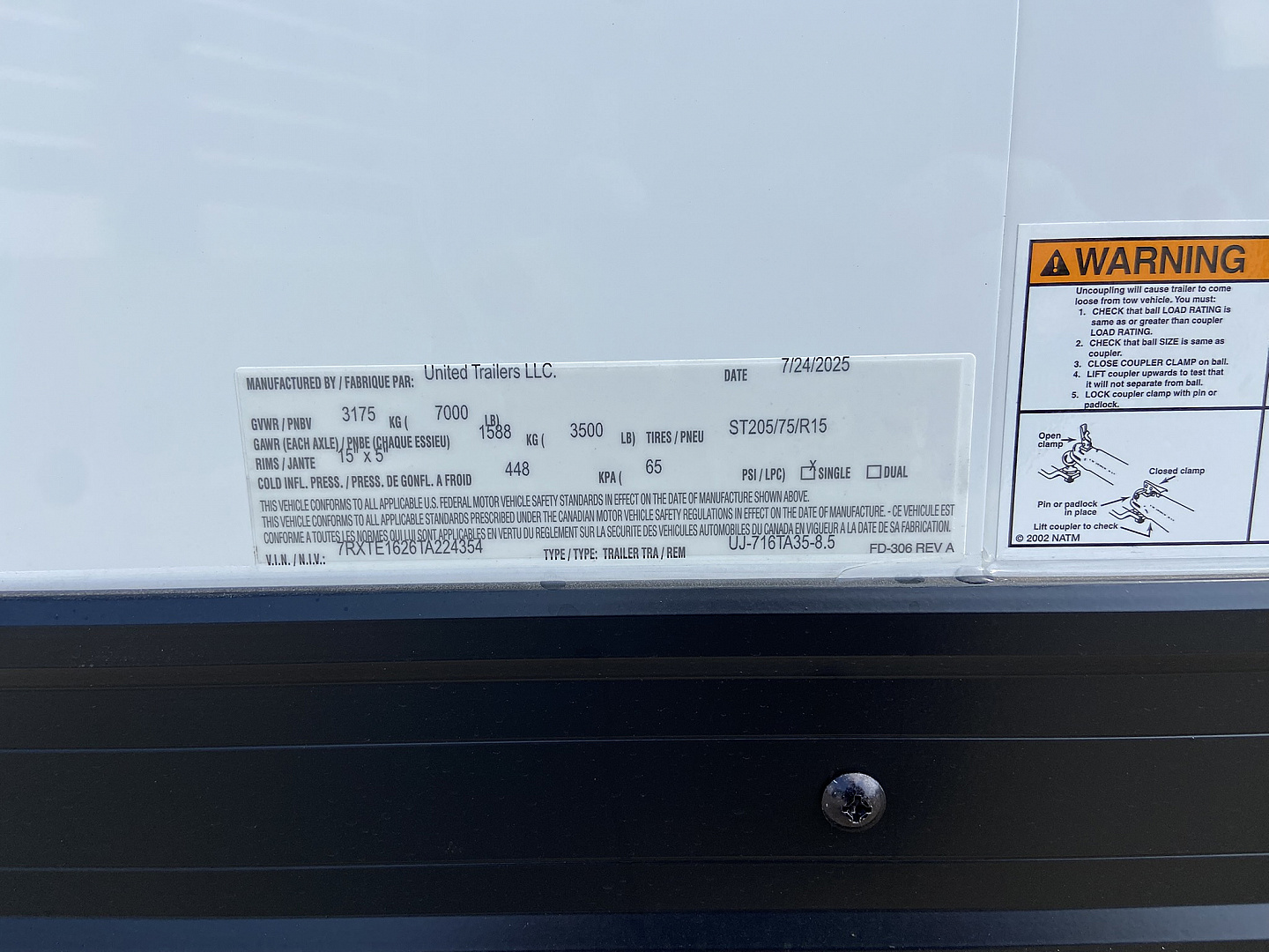 New United 16' Enclosed Cargo Trailer