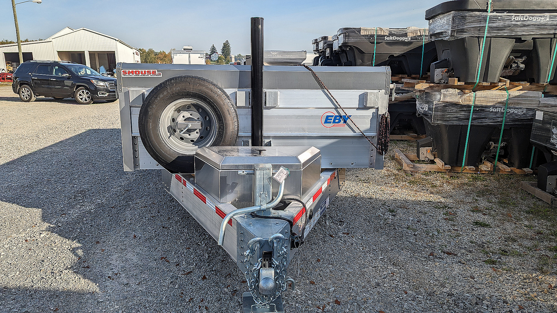 New 2025 EBY 6'10" x 14 HD ALL ALUMINUM Equipment Dump Trailer w/ Barn Doors