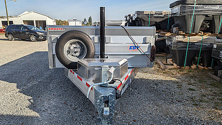 New 2025 EBY 6'10" x 14 HD ALL ALUMINUM Equipment Dump Trailer w/ Barn Doors