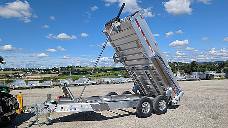 New 2025 EBY 6'10  x 14 HD ALL ALUMINUM Equipment Dump Trailer w/ Barn Doors