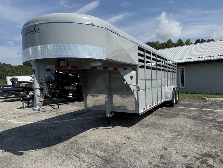 New 2025 Delta Trailers 20' 6'W 6'6 TALL GOOSENECK Stock / Stock Combo Trailer