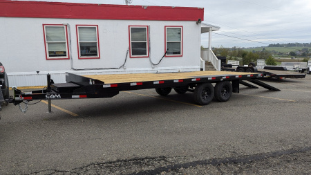 New 2026 CAM Superline 20' General Duty Flat Deck Deckover w/ 8' Underbody Ramps