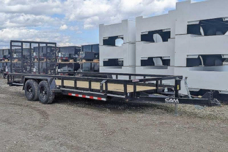 New 2025 CAM SUPERLINE 7x20 HD Tandem Axle Tubular Top Rail Utility Trailer (10K GVW!)