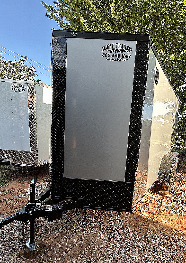 New 2025 Family Trailer 6x12 Tandem Axles Cargo / Enclosed Trailer-Screwless Exterior-Blackout Pkg.-RearSpoiler