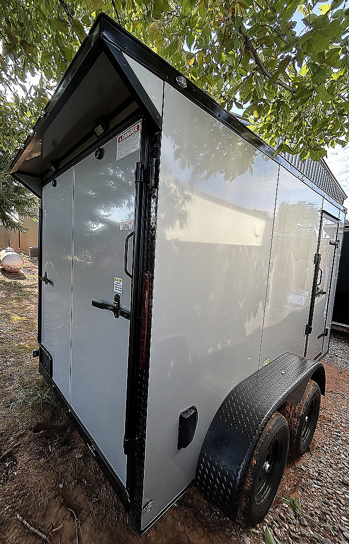 New 2025 Family Trailer 6x12 Tandem Axles Cargo / Enclosed Trailer-Screwless Exterior-Blackout Pkg.-RearSpoiler