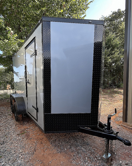 New 2025 Family Trailer 6x12 Tandem Axles Cargo / Enclosed Trailer-Screwless Exterior-Blackout Pkg.-RearSpoiler
