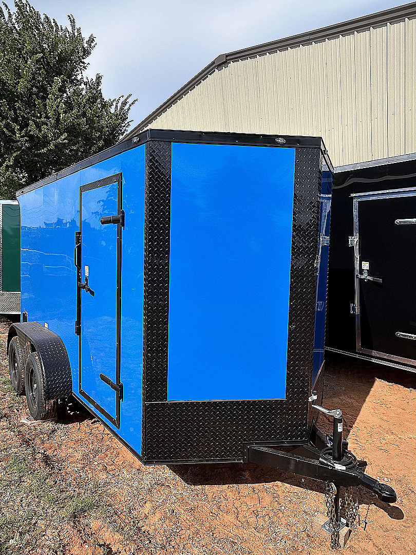 New 2025 Family Trailer 6x12 Tandem Axles Cargo / Enclosed Trailer-Screwless Exterior-Rear Spoiler-Balckout pkg.