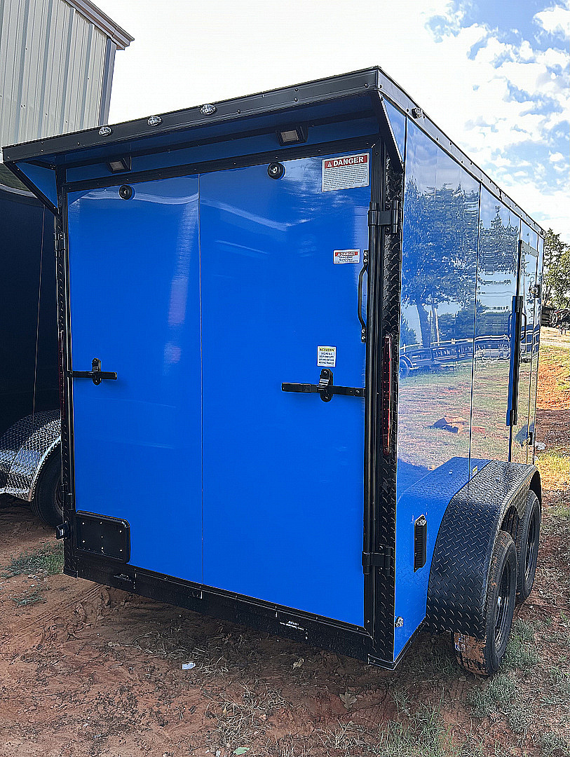 New 2025 Family Trailer 6x12 Tandem Axles Cargo / Enclosed Trailer-Screwless Exterior-Rear Spoiler-Balckout pkg.