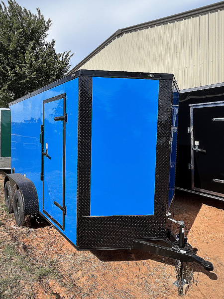 New 2025 Family Trailer 6x12 Tandem Axles Cargo / Enclosed Trailer-Screwless Exterior-Rear Spoiler-Balckout pkg.