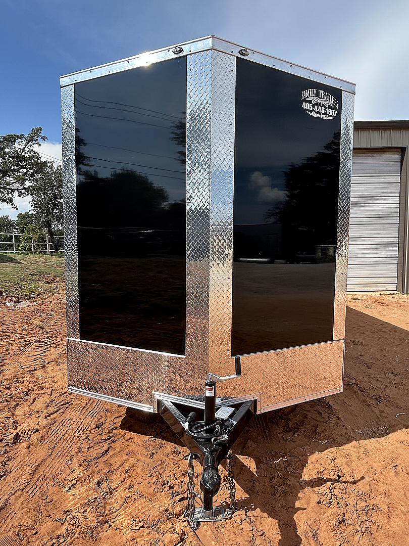 New 2025 Family Trailer 7x16 Tandem Axles Cargo / Enclosed Trailer-ScrewlessExterior-RearSpoiler