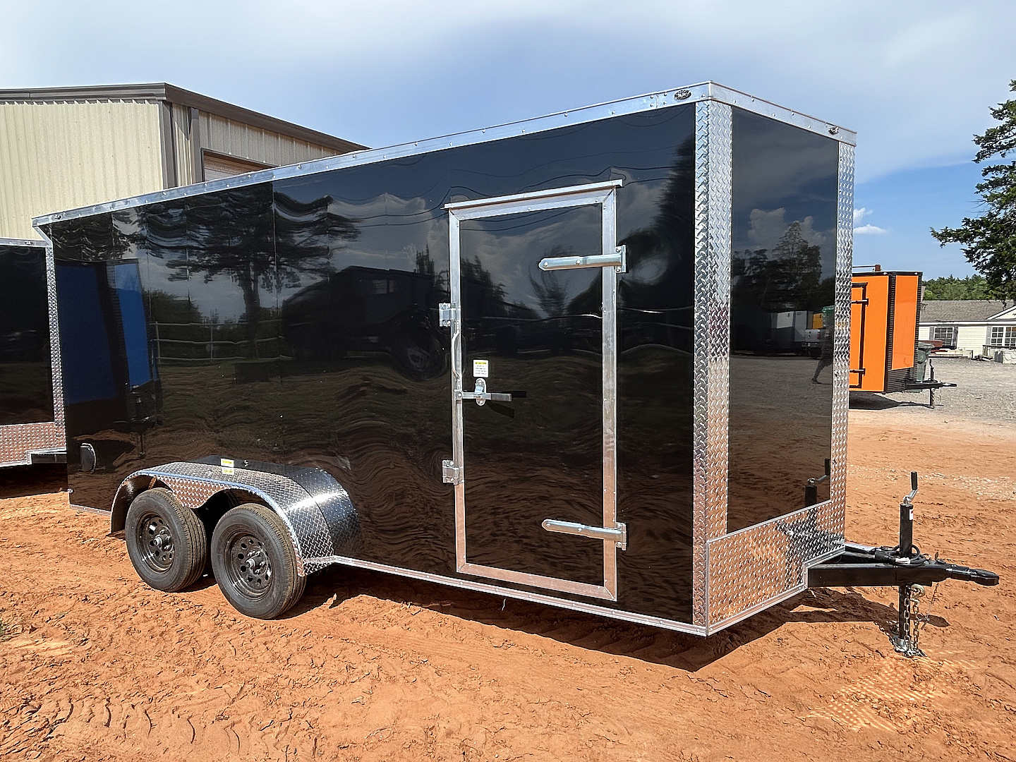 New 2025 Family Trailer 7x16 Tandem Axles Cargo / Enclosed Trailer-ScrewlessExterior-RearSpoiler