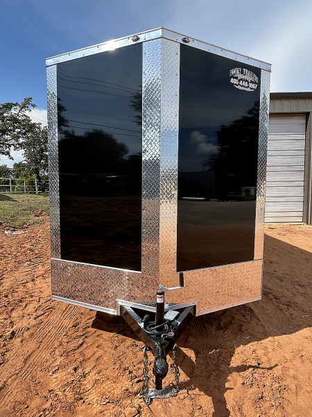 New 2025 Family Trailer 7x16 Tandem Axles Cargo / Enclosed Trailer-ScrewlessExterior-RearSpoiler