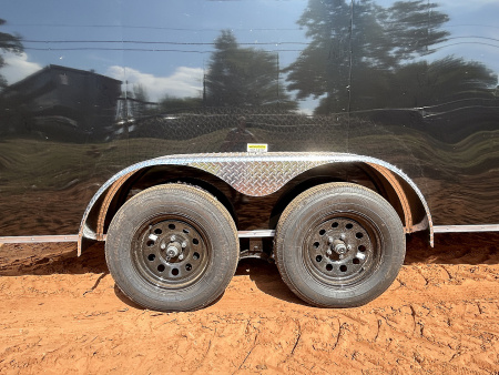 New 2025 Family Trailer 7x16 Tandem Axles Cargo / Enclosed Trailer-ScrewlessExterior-RearSpoiler