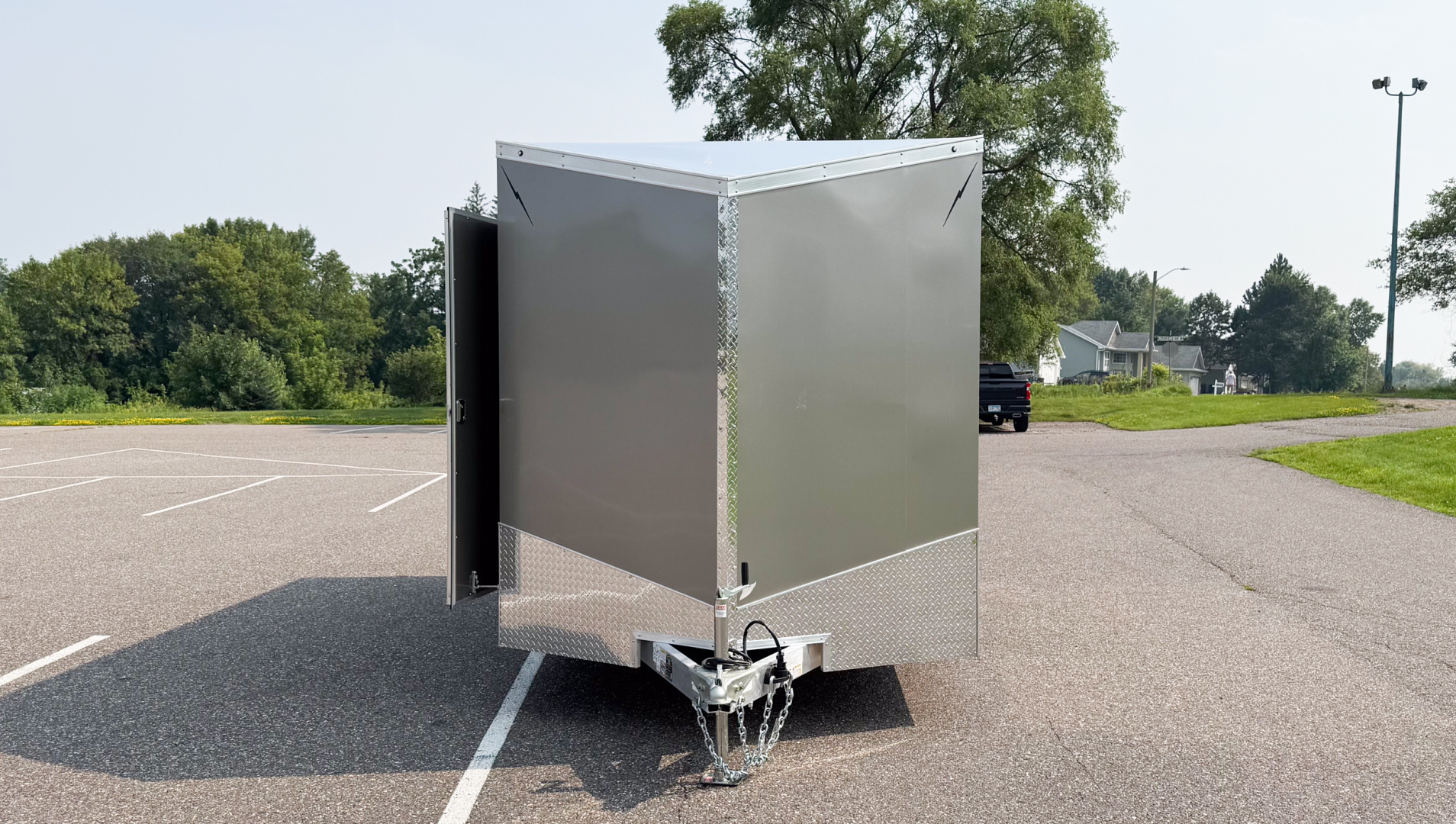 New Lightning 7.5x14 Aluminum Enclosed Trailer - Rear ramp door!