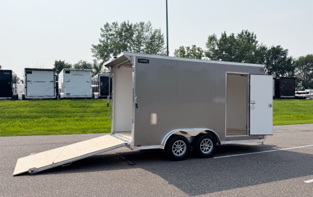New Lightning 7.5x14 Aluminum Enclosed Trailer - Rear ramp door!