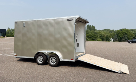 New Lightning 7.5x14 Aluminum Enclosed Trailer - Rear ramp door!