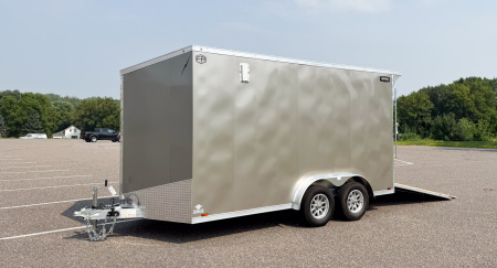 New Lightning 7.5x14 Aluminum Enclosed Trailer - Rear ramp door!
