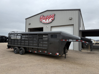 2026 Delco 6'8"x24' GN Metal Top Livestock Trailer - M8 Cowboy