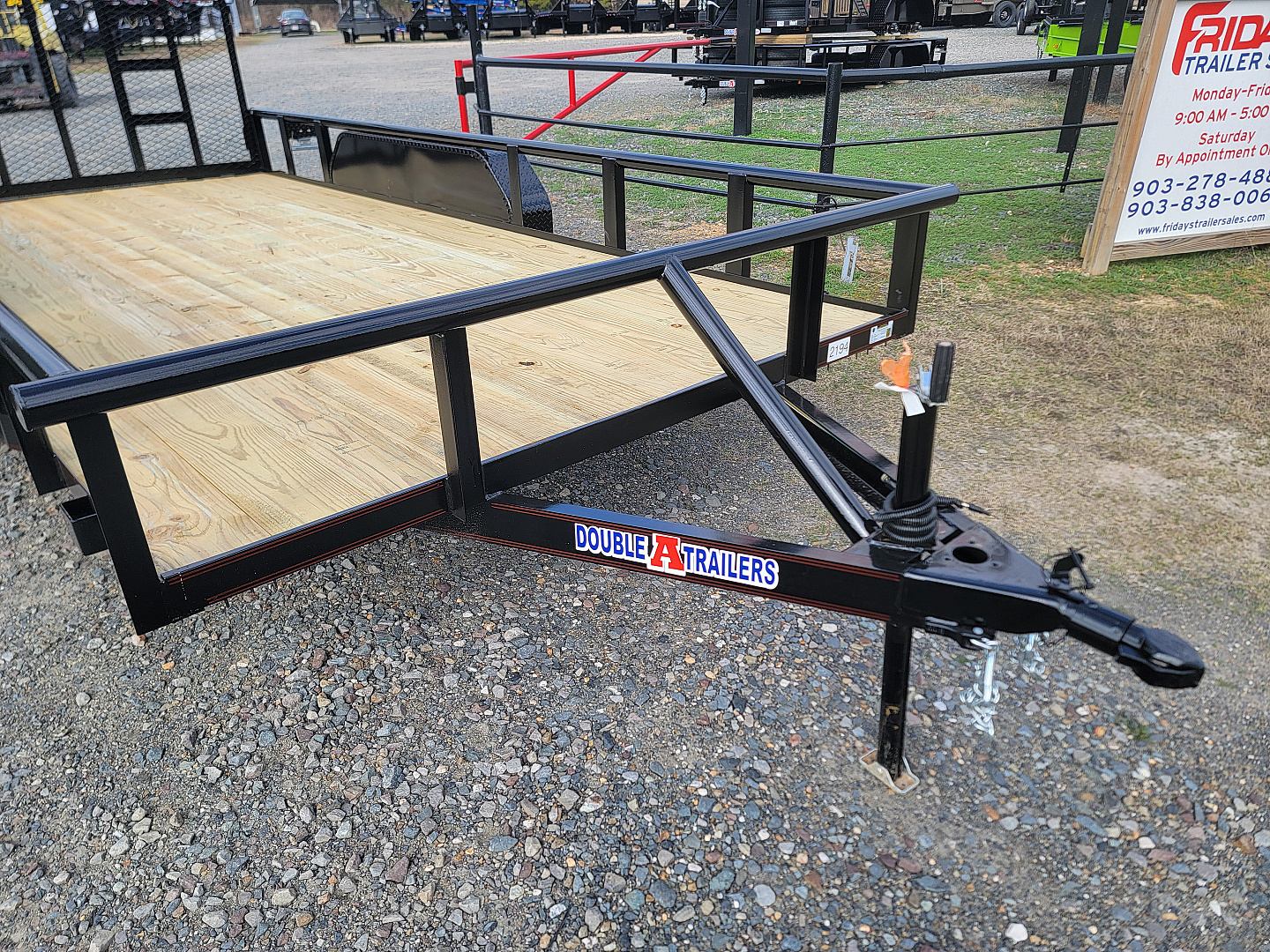 New 2025 DOUBLE A 16'x83" Tandem Axle Pipe Top w/ Tailgate Utility Trailer