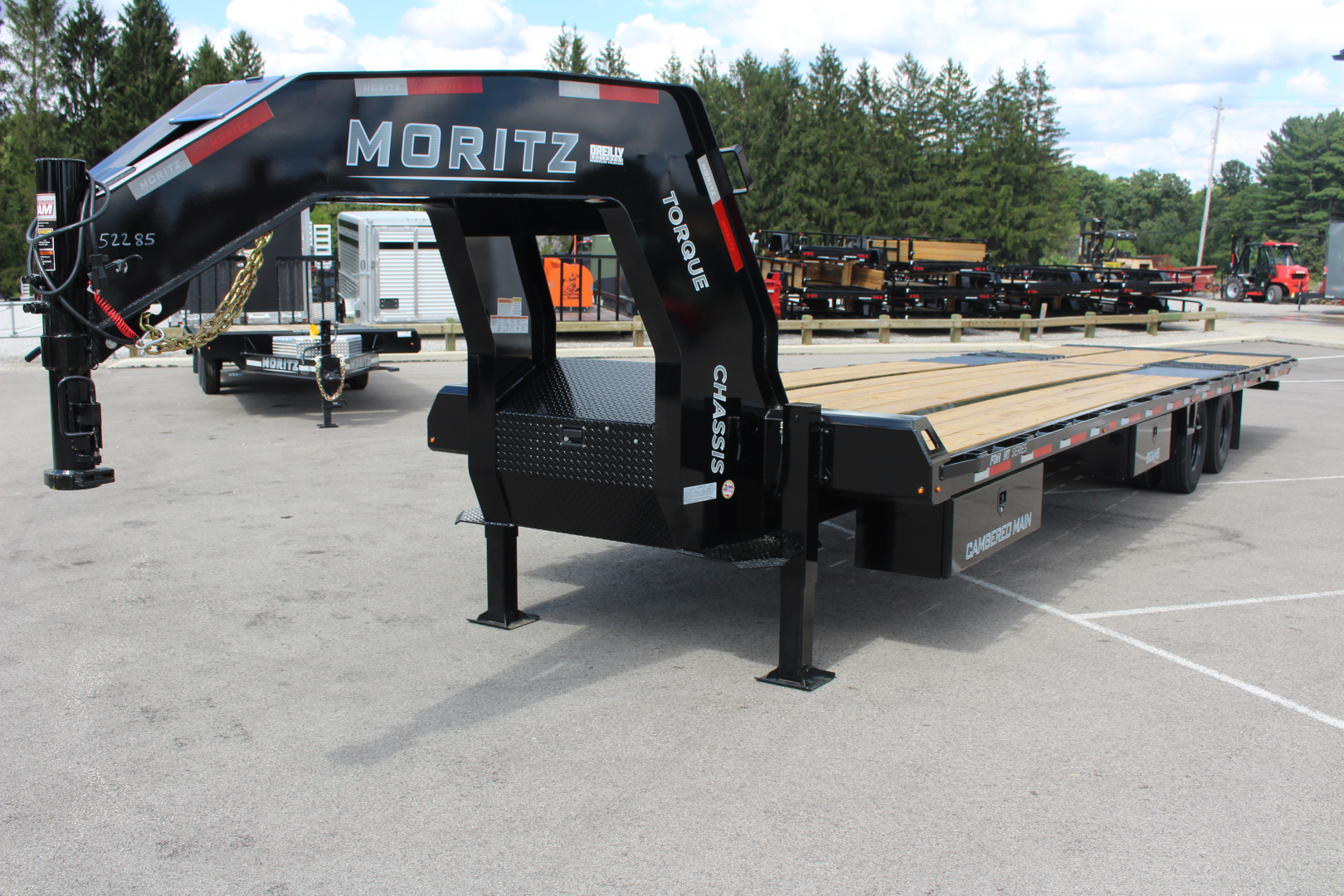 New 2025 Moritz FDGH Hydraulic Tail 34' GOOSENECK Deckover Flatbed Trailer- 25900# GVW