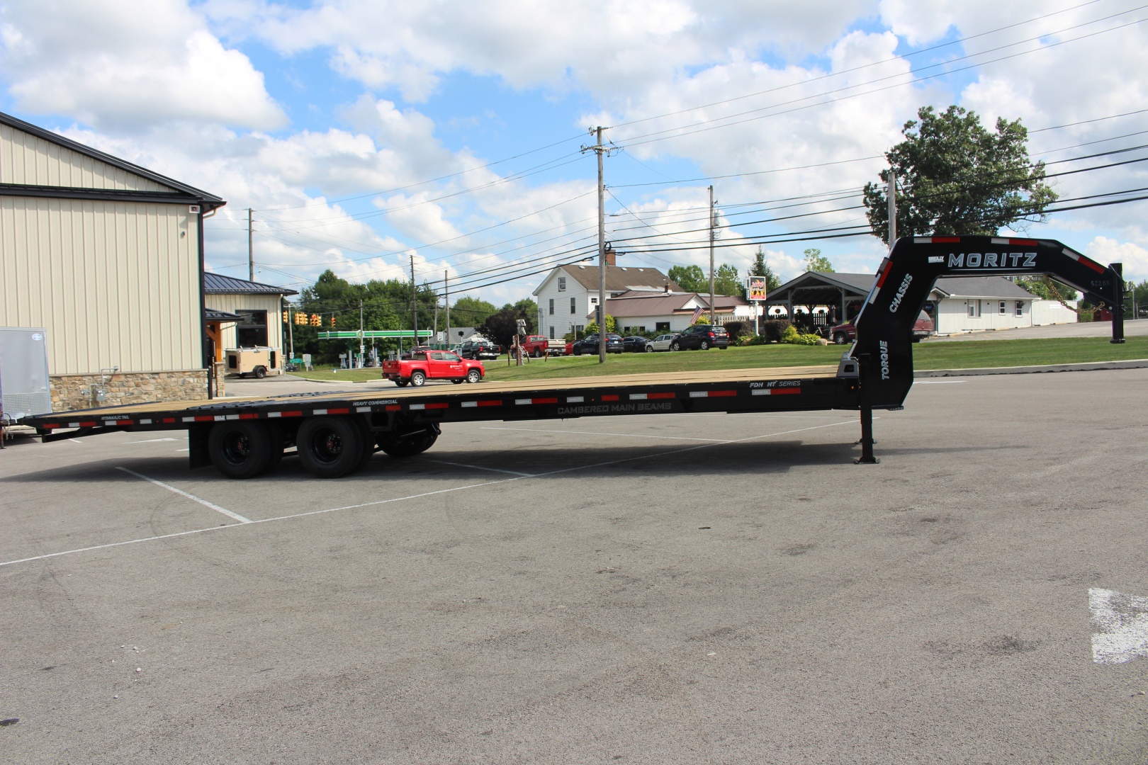 New 2025 Moritz FDGH Hydraulic Tail 34' GOOSENECK Deckover Flatbed Trailer- 25900# GVW