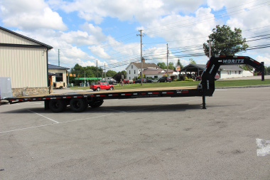 New 2025 Moritz FDGH Hydraulic Tail 34' GOOSENECK Deckover Flatbed Trailer- 25900# GVW