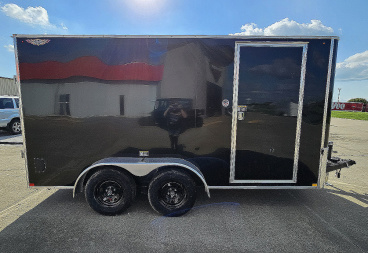 New 2025 H&H Trailers 7x14 HH Series Flat Top V-Nose, 7K Tandem Cargo / Enclosed Trailer