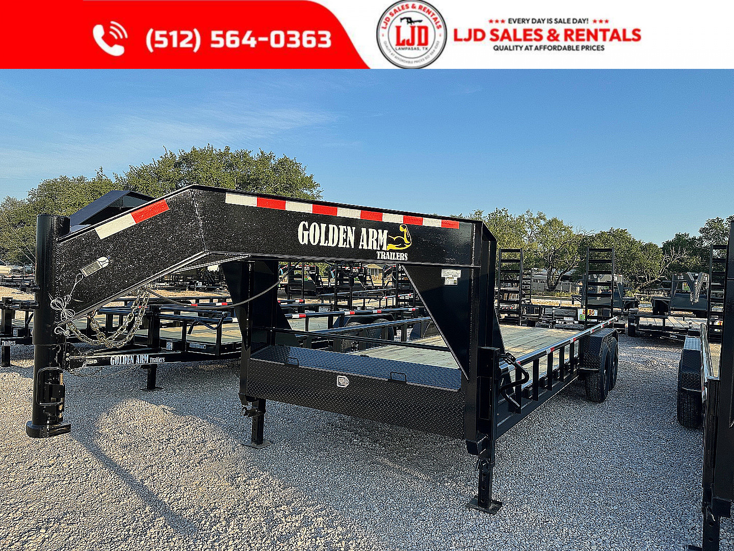 New 2025 Golden Arm 83" x 24' Low Boy Gooseneck Trailer - 14 Ply