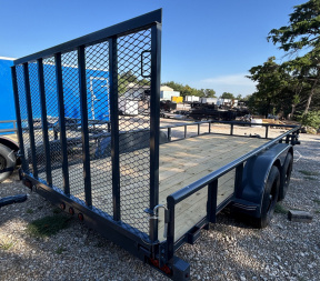 New 2025 Coffee Creek MFG 83x16 Tandem Axle(3500lbs) Utility Trailer-Pipe Top