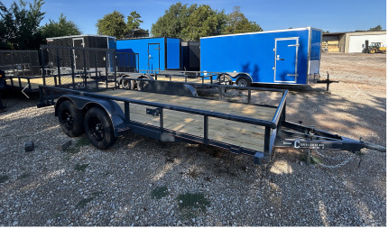 New 2025 Coffee Creek MFG 83x16 Tandem Axle(3500lbs) Utility Trailer-Pipe Top