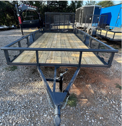 New 2025 Coffee Creek MFG 83x16 Tandem Axle(3500lbs) Utility Trailer-Pipe Top