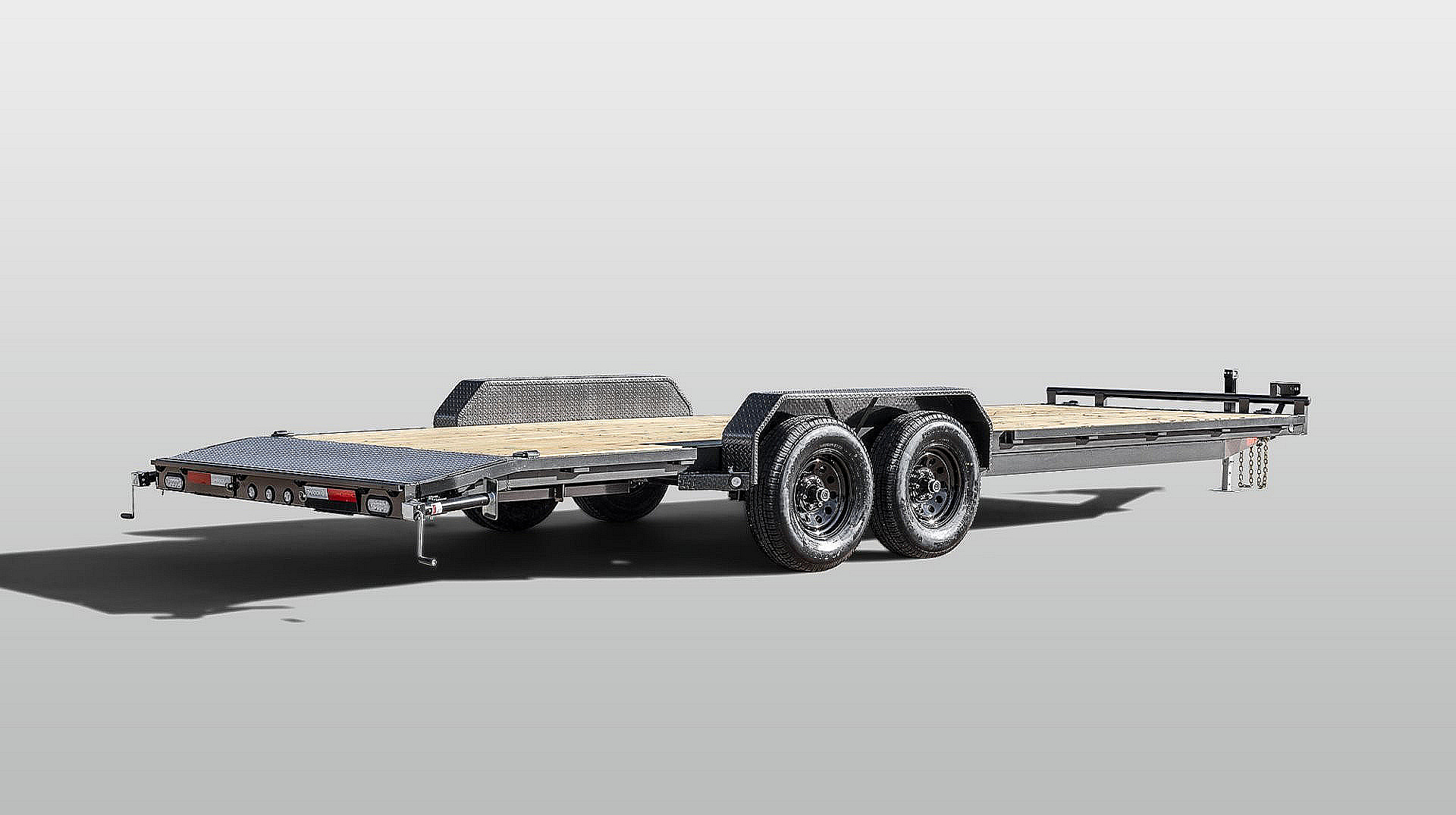 New 2026 MAXXD 83X24 10K C5X Car Hauler / Racing Trailer / Flatbed Trailer / 5200# Axles / Powder Coated / Dovetail / LEDs / 5ft Stow Away C-Channel Ramps