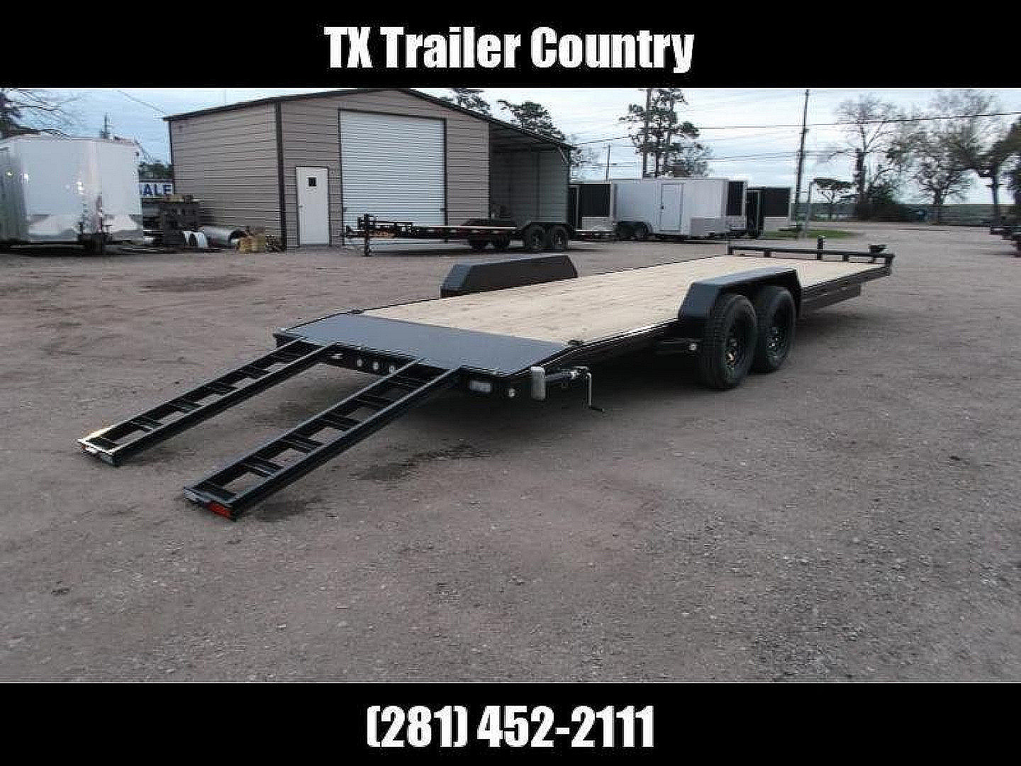 New 2026 MAXXD 83X24 10K C5X Car Hauler / Racing Trailer / Flatbed Trailer / 5200# Axles / Powder Coated / Dovetail / LEDs / 5ft Stow Away C-Channel Ramps