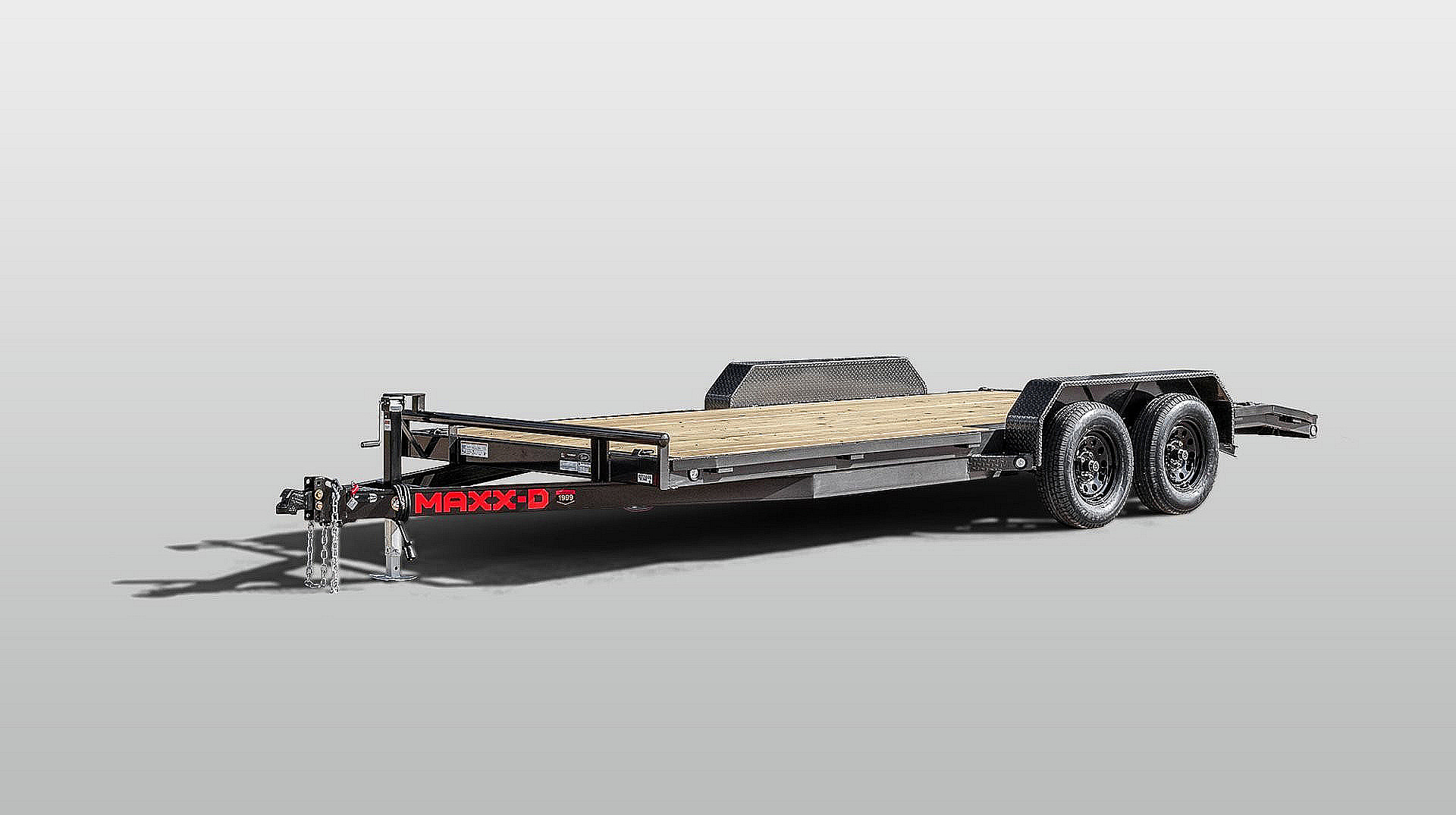 New 2026 MAXX-D 83X24 7K C4X Car Hauler / Racing Trailer / UTV Trailer / Black Powder Coated / 3500# Axles / 5ft Stow Away C-Channel Ramps