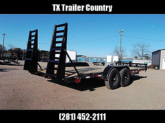 New 2026 J&C Trailers 83x20 14K Car Hauler / Equipment Trailer / 7k Axles / 5ft Heavy Duty Stand Up Equipment Ramps
