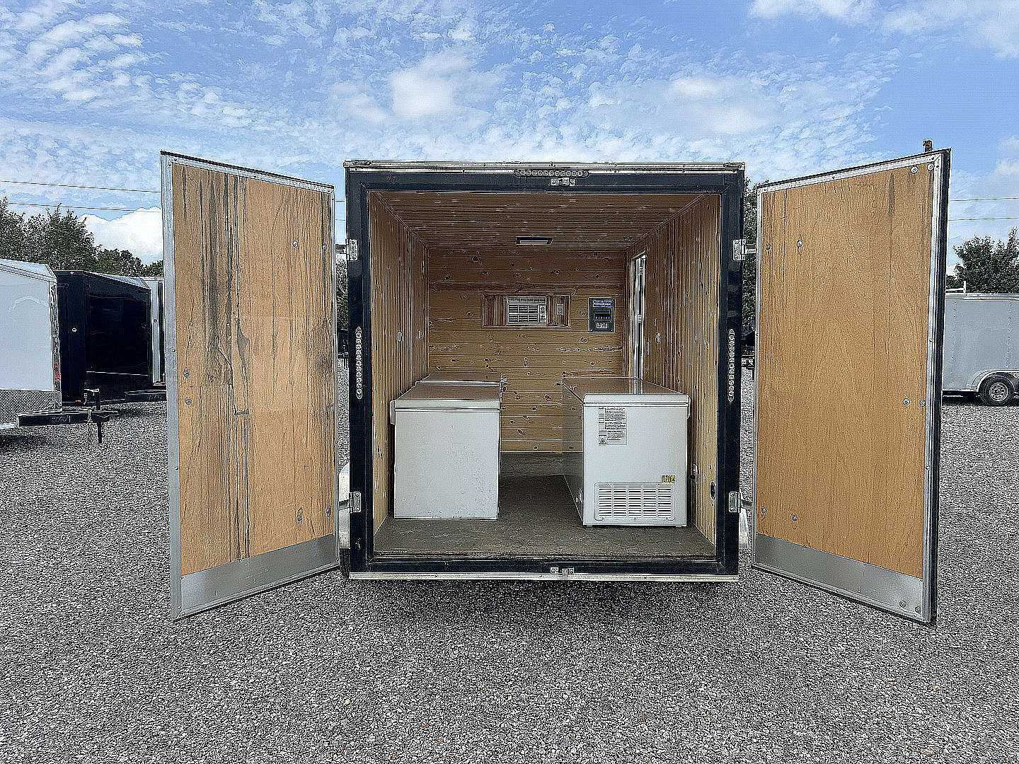 Used 2022 Lark 7'x12' Custom Freezer Enclosed Trailer
