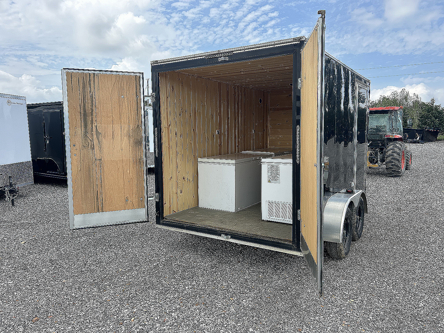 Used 2022 Lark 7'x12' Custom Freezer Enclosed Trailer