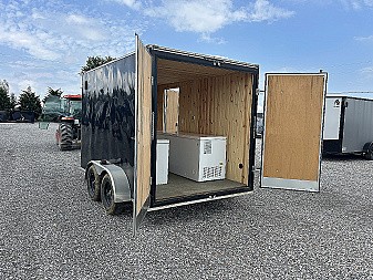 Used 2022 Lark 7'x12' Custom Freezer Enclosed Trailer
