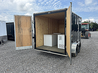 Used 2022 Lark 7'x12' Custom Freezer Enclosed Trailer