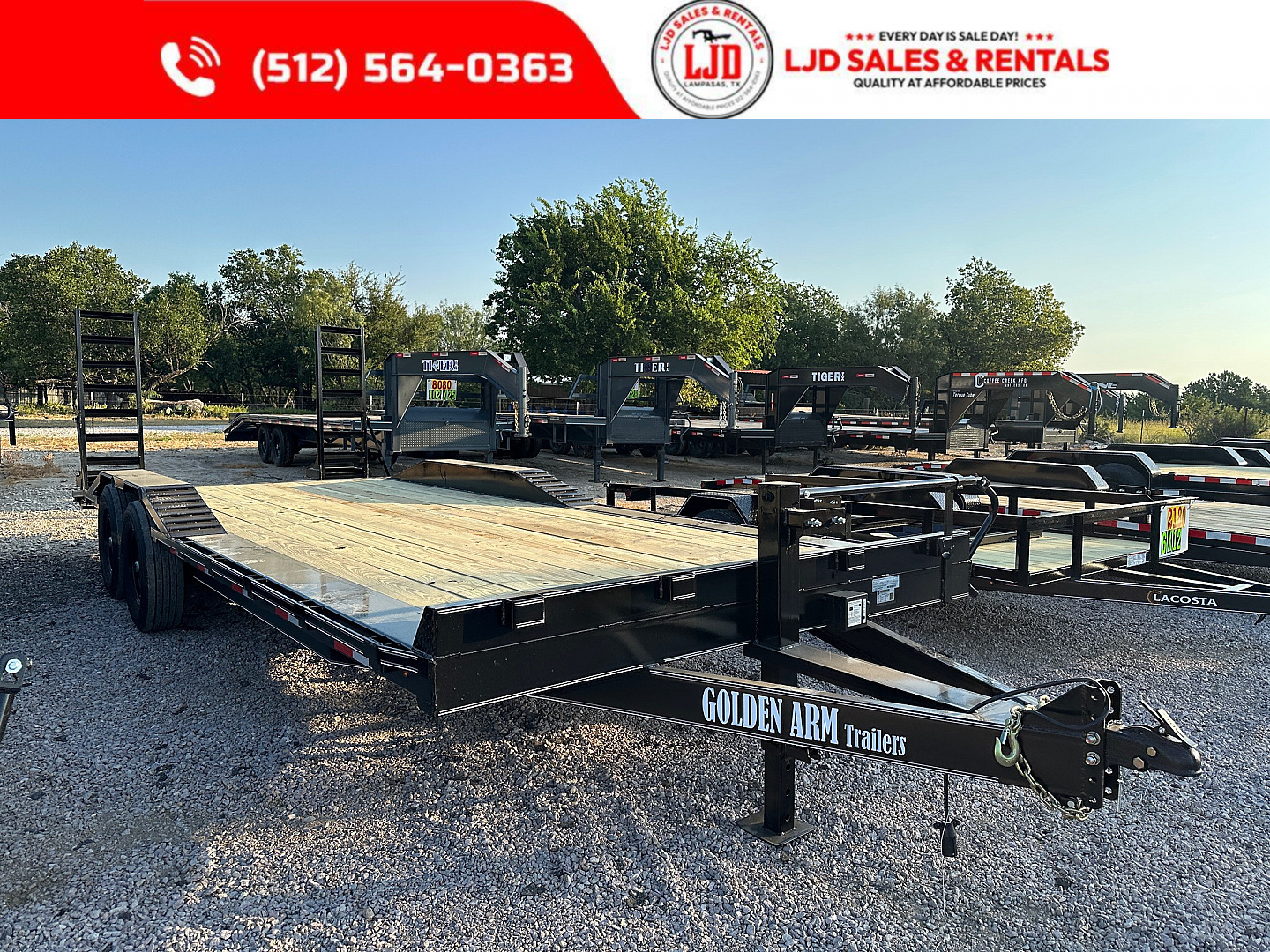 New 2025 Golden Arm - Drive over fender Equipment Trailer - 14 Ply Tires