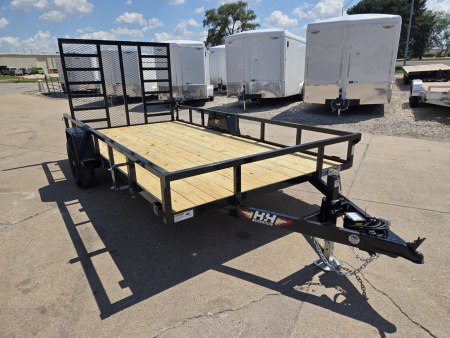 New 2026 H&H Trailers 82x14 Rail Side 5K Utility Trailer