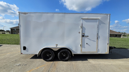 New 2025 H&H Trailers 7x16 HH Series Flat Top V-Nose 7K Tandem Cargo / Enclosed Trailer