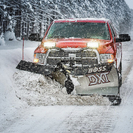 New BOSS Snowplow 9'2  Stainless Steel DXT V-Plow - Dual Trip Edge w/Cold Front Tech