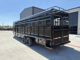 New 2026 Delco 6'8"x28' GN Metal Top Livestock Trailer - MC Cowboy Deluxe