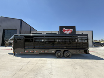 New 2026 Delco 6'8"x28' GN Metal Top Livestock Trailer - MC Cowboy Deluxe