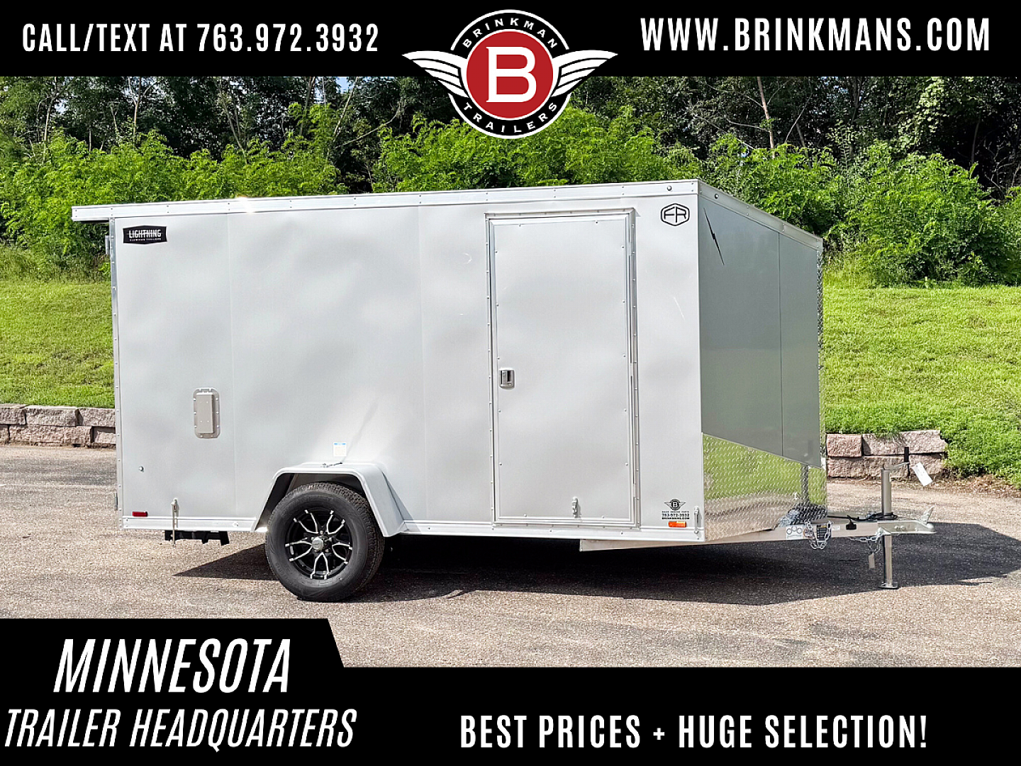 New Lightning 6x12 Enclosed Cargo Trailer - Double Doors!