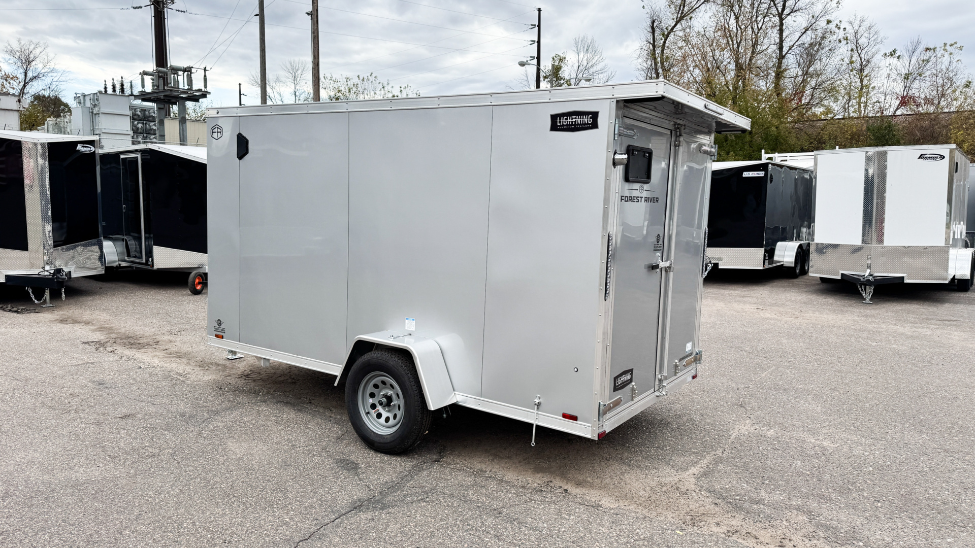 New Lightning 6x12 Enclosed Aluminum Cargo Trailer Double Doors!