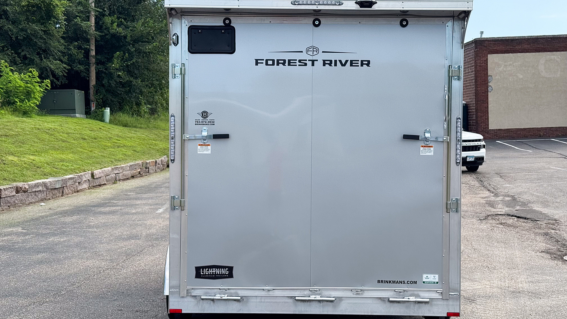 New Lightning 7.5x14 Aluminum Enclosed Trailer - Rear ramp door!