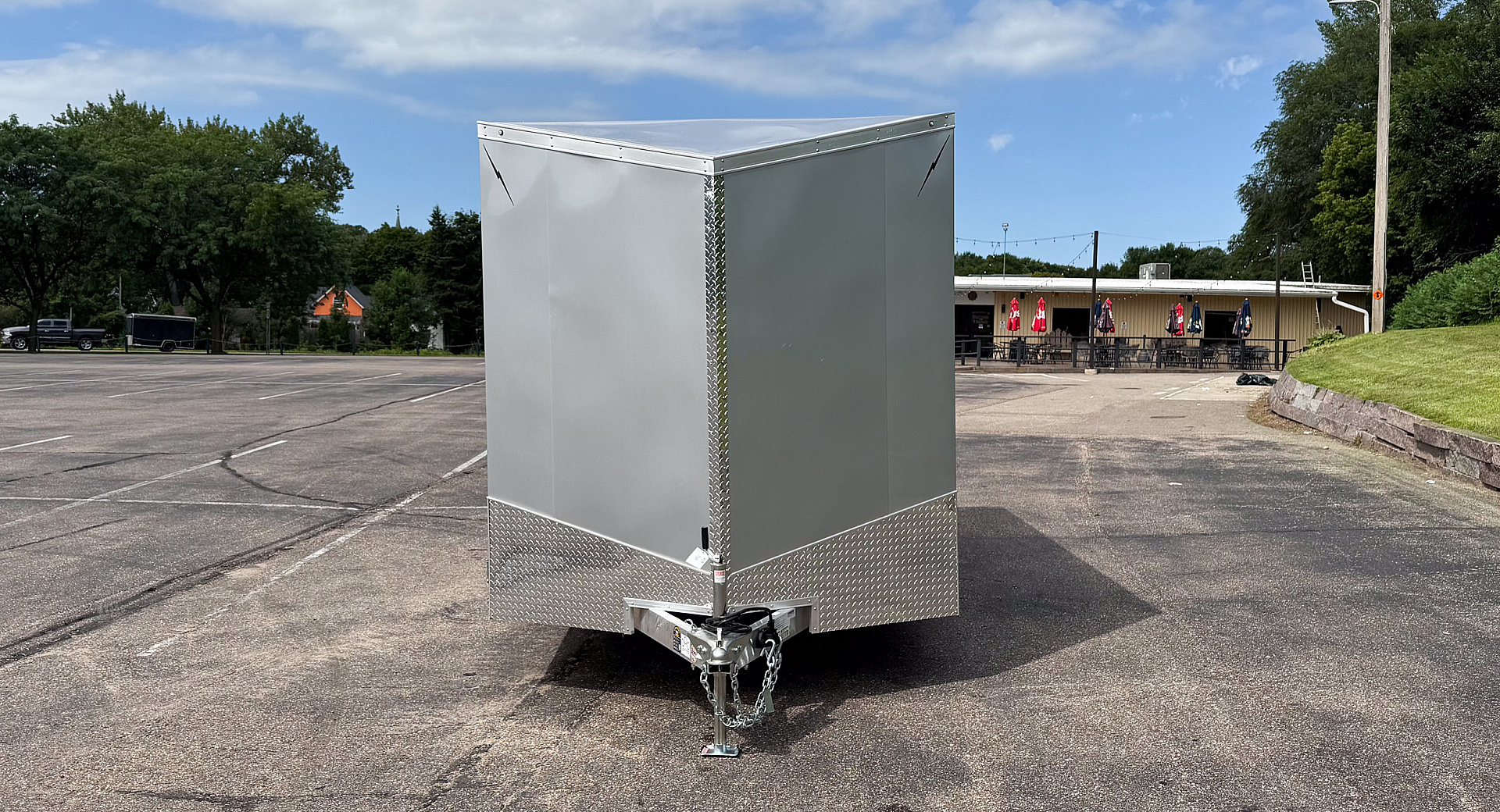 New Lightning 7.5x14 Aluminum Enclosed Trailer - Rear ramp door!